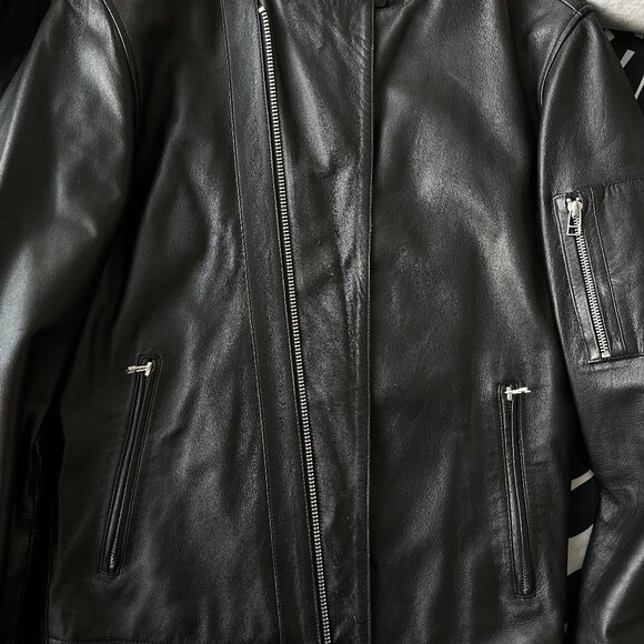 TIGER OF SWEDEN RIKKI LEATHER BIKER JACKET IN BLACK - Picture 5 of 7